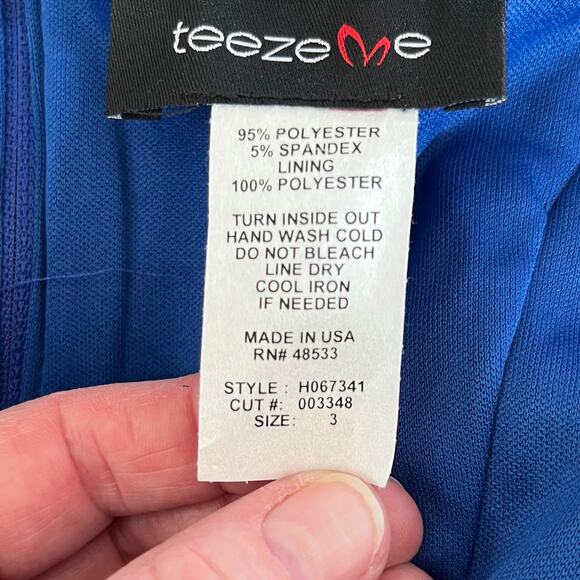 Teeze Me Royal Blue Off The Shoulder Pleated Fit & Flare Dress SM Junior 3 NWT - Picture 4 of 14